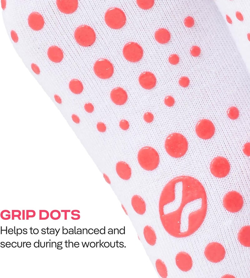 CoolMate Store Pilates Socks with Grips for Women, Yoga Socks, Crew Non Slip Women for Barre, Pilates Gifts - Image 3